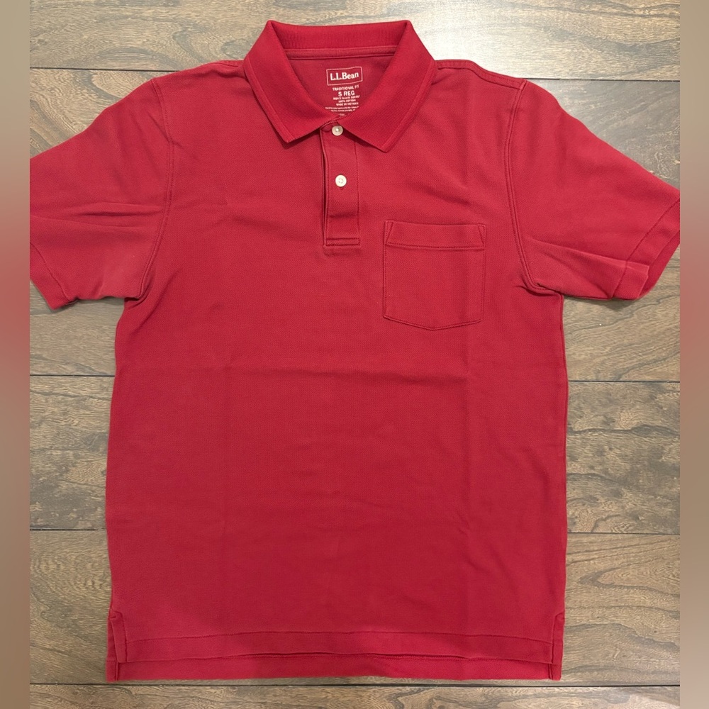 L.L. Bean Classic Red Cotton Polo